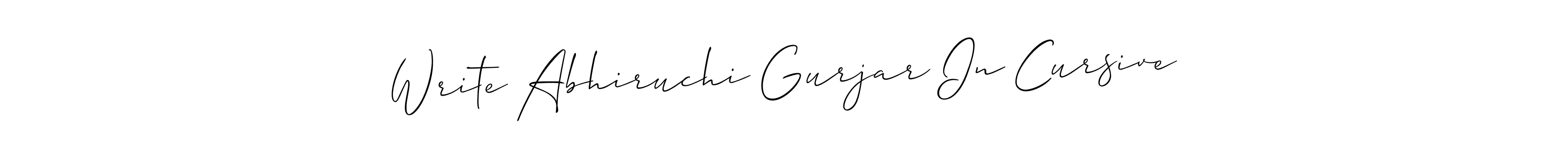 Design your own signature with our free online signature maker. With this signature software, you can create a handwritten (Allison_Script) signature for name Write Abhiruchi Gurjar In Cursive. Write Abhiruchi Gurjar In Cursive signature style 2 images and pictures png