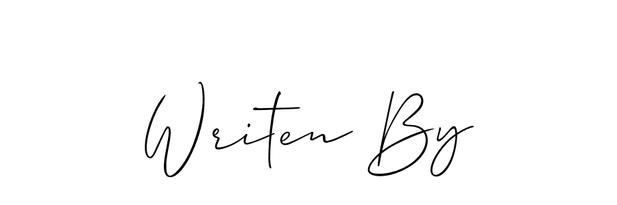 Make a beautiful signature design for name Writen By. With this signature (Allison_Script) style, you can create a handwritten signature for free. Writen By signature style 2 images and pictures png