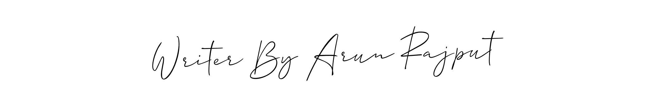 Also You can easily find your signature by using the search form. We will create Writer By Arun Rajput name handwritten signature images for you free of cost using Allison_Script sign style. Writer By Arun Rajput signature style 2 images and pictures png