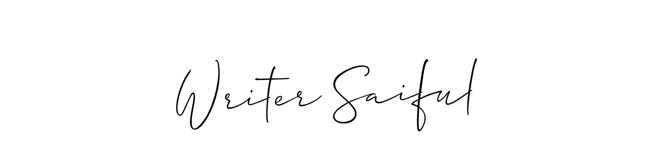 How to make Writer Saiful signature? Allison_Script is a professional autograph style. Create handwritten signature for Writer Saiful name. Writer Saiful signature style 2 images and pictures png