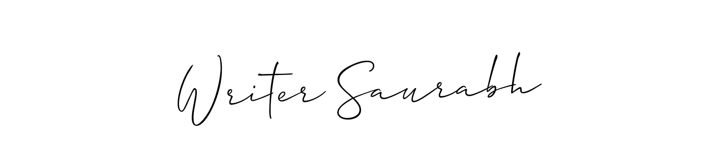 Allison_Script is a professional signature style that is perfect for those who want to add a touch of class to their signature. It is also a great choice for those who want to make their signature more unique. Get Writer Saurabh name to fancy signature for free. Writer Saurabh signature style 2 images and pictures png