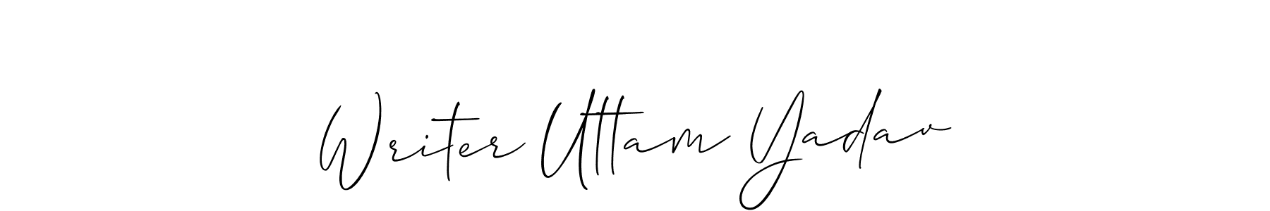 Allison_Script is a professional signature style that is perfect for those who want to add a touch of class to their signature. It is also a great choice for those who want to make their signature more unique. Get Writer Uttam Yadav name to fancy signature for free. Writer Uttam Yadav signature style 2 images and pictures png