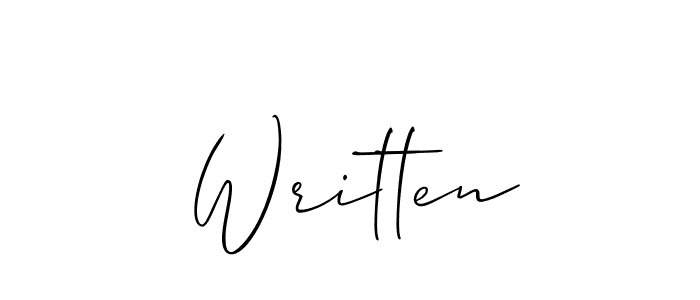 if you are searching for the best signature style for your name Written. so please give up your signature search. here we have designed multiple signature styles  using Allison_Script. Written signature style 2 images and pictures png