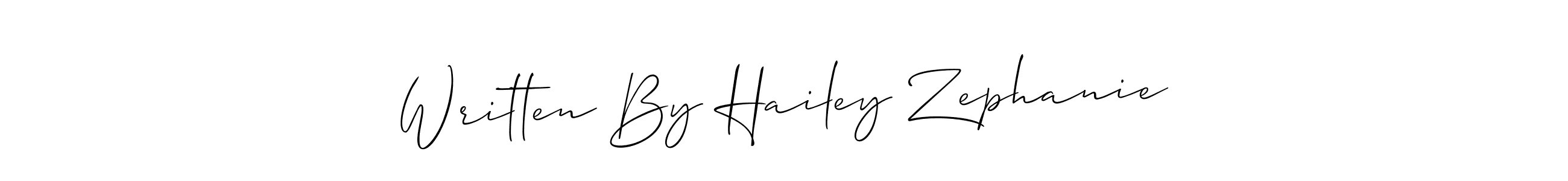 Check out images of Autograph of Written By Hailey Zephanie name. Actor Written By Hailey Zephanie Signature Style. Allison_Script is a professional sign style online. Written By Hailey Zephanie signature style 2 images and pictures png