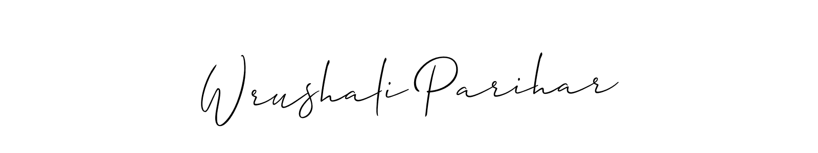 Design your own signature with our free online signature maker. With this signature software, you can create a handwritten (Allison_Script) signature for name Wrushali Parihar. Wrushali Parihar signature style 2 images and pictures png