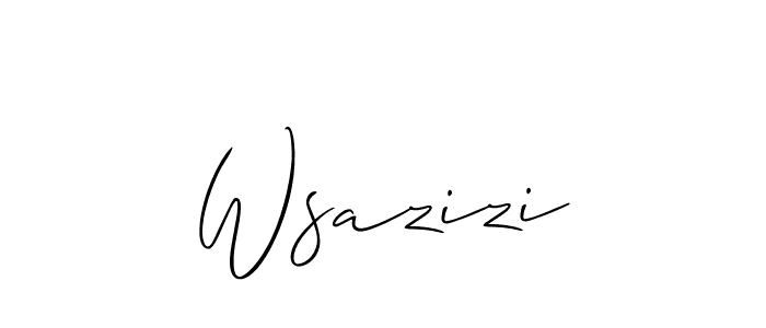 Use a signature maker to create a handwritten signature online. With this signature software, you can design (Allison_Script) your own signature for name Wsazizi. Wsazizi signature style 2 images and pictures png