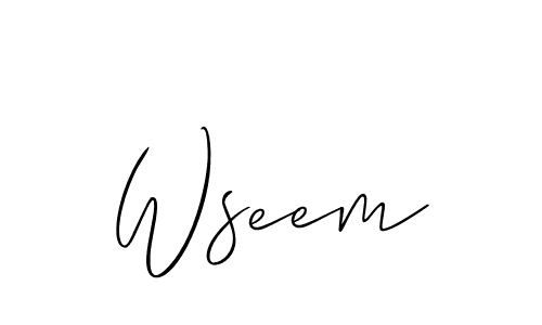 Also we have Wseem name is the best signature style. Create professional handwritten signature collection using Allison_Script autograph style. Wseem signature style 2 images and pictures png