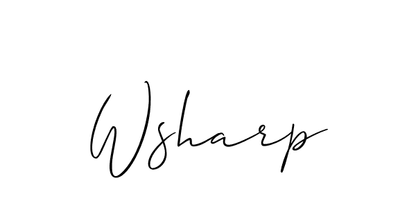 Design your own signature with our free online signature maker. With this signature software, you can create a handwritten (Allison_Script) signature for name Wsharp. Wsharp signature style 2 images and pictures png