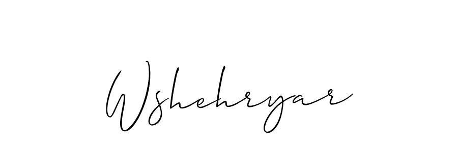 Wshehryar stylish signature style. Best Handwritten Sign (Allison_Script) for my name. Handwritten Signature Collection Ideas for my name Wshehryar. Wshehryar signature style 2 images and pictures png