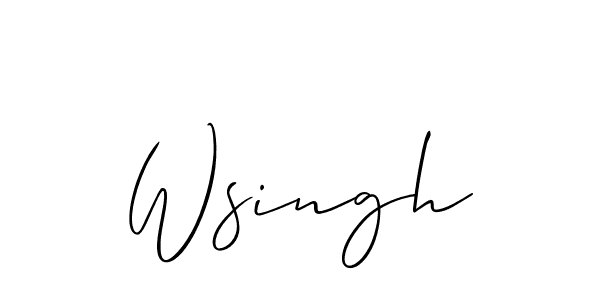 Make a beautiful signature design for name Wsingh. With this signature (Allison_Script) style, you can create a handwritten signature for free. Wsingh signature style 2 images and pictures png