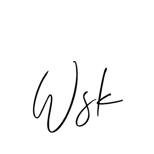 Make a beautiful signature design for name Wsk. Use this online signature maker to create a handwritten signature for free. Wsk signature style 2 images and pictures png