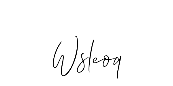 Also You can easily find your signature by using the search form. We will create Wsleoq name handwritten signature images for you free of cost using Allison_Script sign style. Wsleoq signature style 2 images and pictures png