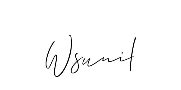 if you are searching for the best signature style for your name Wsunil. so please give up your signature search. here we have designed multiple signature styles  using Allison_Script. Wsunil signature style 2 images and pictures png