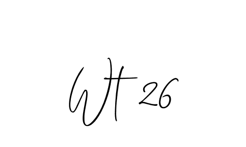 Also You can easily find your signature by using the search form. We will create Wt 26 name handwritten signature images for you free of cost using Allison_Script sign style. Wt 26 signature style 2 images and pictures png