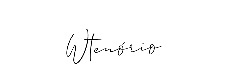 The best way (Allison_Script) to make a short signature is to pick only two or three words in your name. The name Wtenório include a total of six letters. For converting this name. Wtenório signature style 2 images and pictures png