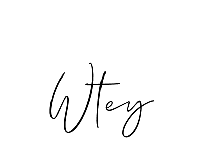 Use a signature maker to create a handwritten signature online. With this signature software, you can design (Allison_Script) your own signature for name Wtey. Wtey signature style 2 images and pictures png