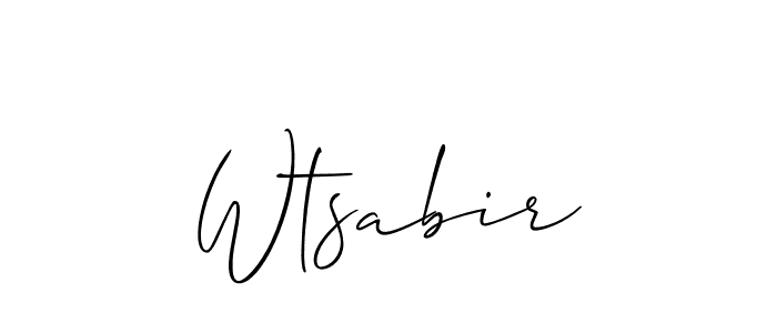 Also we have Wtsabir name is the best signature style. Create professional handwritten signature collection using Allison_Script autograph style. Wtsabir signature style 2 images and pictures png