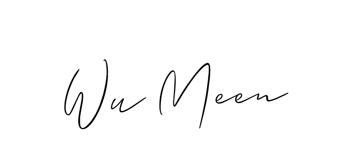 Make a beautiful signature design for name Wu Meen. With this signature (Allison_Script) style, you can create a handwritten signature for free. Wu Meen signature style 2 images and pictures png