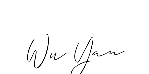 Make a beautiful signature design for name Wu Yan. With this signature (Allison_Script) style, you can create a handwritten signature for free. Wu Yan signature style 2 images and pictures png