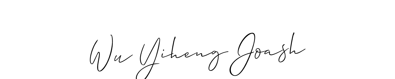 You should practise on your own different ways (Allison_Script) to write your name (Wu Yiheng Joash) in signature. don't let someone else do it for you. Wu Yiheng Joash signature style 2 images and pictures png