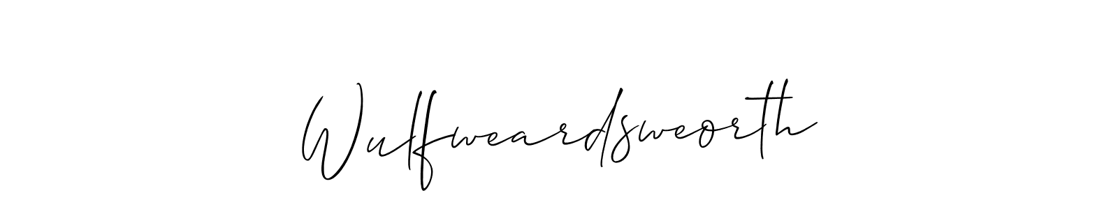 Wulfweardsweorth stylish signature style. Best Handwritten Sign (Allison_Script) for my name. Handwritten Signature Collection Ideas for my name Wulfweardsweorth. Wulfweardsweorth signature style 2 images and pictures png