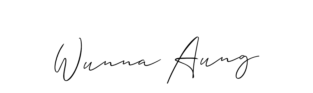 Make a short Wunna Aung signature style. Manage your documents anywhere anytime using Allison_Script. Create and add eSignatures, submit forms, share and send files easily. Wunna Aung signature style 2 images and pictures png