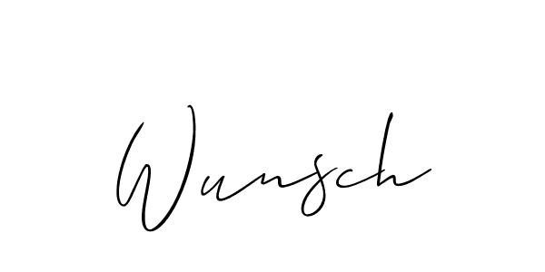 The best way (Allison_Script) to make a short signature is to pick only two or three words in your name. The name Wunsch include a total of six letters. For converting this name. Wunsch signature style 2 images and pictures png