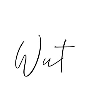 You should practise on your own different ways (Allison_Script) to write your name (Wut) in signature. don't let someone else do it for you. Wut signature style 2 images and pictures png