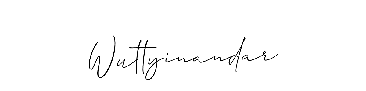 The best way (Allison_Script) to make a short signature is to pick only two or three words in your name. The name Wuttyinandar include a total of six letters. For converting this name. Wuttyinandar signature style 2 images and pictures png