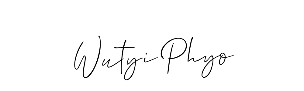 Use a signature maker to create a handwritten signature online. With this signature software, you can design (Allison_Script) your own signature for name Wutyi Phyo. Wutyi Phyo signature style 2 images and pictures png