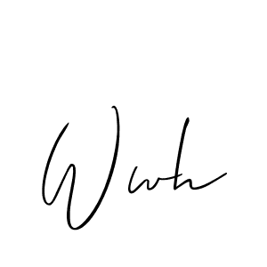 if you are searching for the best signature style for your name Wwh. so please give up your signature search. here we have designed multiple signature styles  using Allison_Script. Wwh signature style 2 images and pictures png