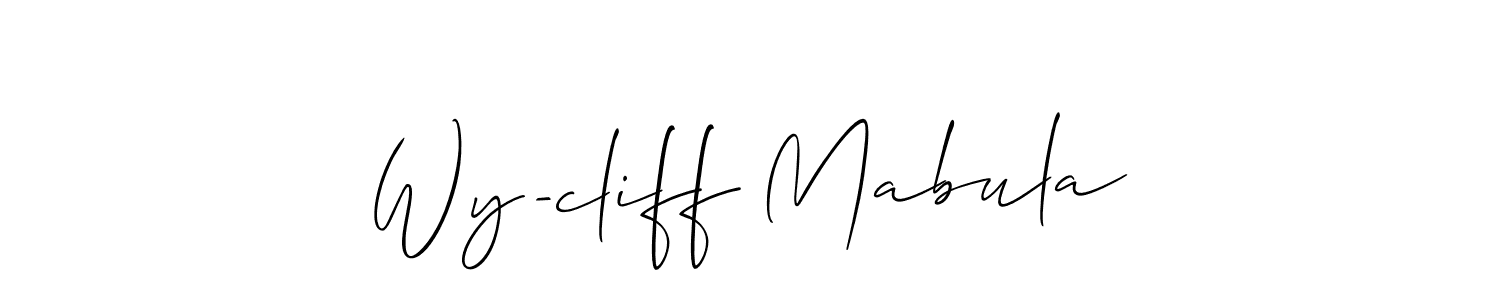 How to make Wy-cliff Mabula name signature. Use Allison_Script style for creating short signs online. This is the latest handwritten sign. Wy-cliff Mabula signature style 2 images and pictures png