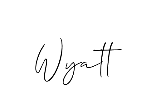 You should practise on your own different ways (Allison_Script) to write your name (Wyatt) in signature. don't let someone else do it for you. Wyatt signature style 2 images and pictures png