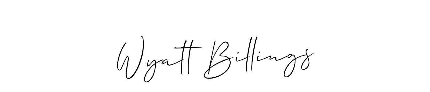 You should practise on your own different ways (Allison_Script) to write your name (Wyatt Billings) in signature. don't let someone else do it for you. Wyatt Billings signature style 2 images and pictures png
