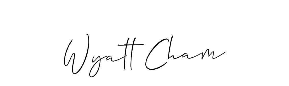 Also we have Wyatt Cham name is the best signature style. Create professional handwritten signature collection using Allison_Script autograph style. Wyatt Cham signature style 2 images and pictures png