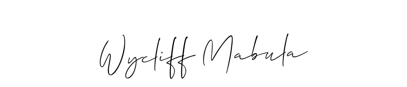 How to make Wycliff Mabula name signature. Use Allison_Script style for creating short signs online. This is the latest handwritten sign. Wycliff Mabula signature style 2 images and pictures png