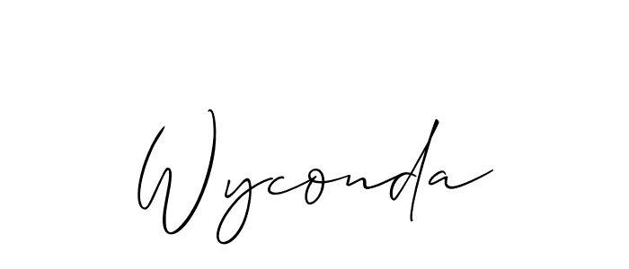 Use a signature maker to create a handwritten signature online. With this signature software, you can design (Allison_Script) your own signature for name Wyconda. Wyconda signature style 2 images and pictures png