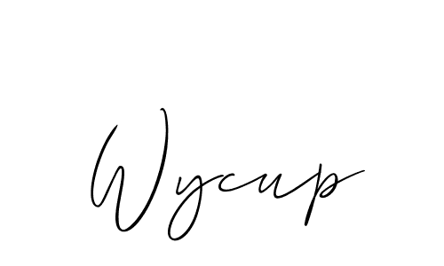 Wycup stylish signature style. Best Handwritten Sign (Allison_Script) for my name. Handwritten Signature Collection Ideas for my name Wycup. Wycup signature style 2 images and pictures png