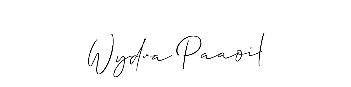 Create a beautiful signature design for name Wydva Paaoil. With this signature (Allison_Script) fonts, you can make a handwritten signature for free. Wydva Paaoil signature style 2 images and pictures png