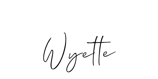 How to Draw Wyette signature style? Allison_Script is a latest design signature styles for name Wyette. Wyette signature style 2 images and pictures png