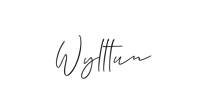 Use a signature maker to create a handwritten signature online. With this signature software, you can design (Allison_Script) your own signature for name Wylltun. Wylltun signature style 2 images and pictures png