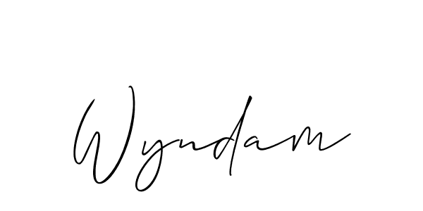 The best way (Allison_Script) to make a short signature is to pick only two or three words in your name. The name Wyndam include a total of six letters. For converting this name. Wyndam signature style 2 images and pictures png