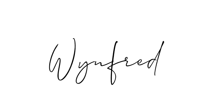 Use a signature maker to create a handwritten signature online. With this signature software, you can design (Allison_Script) your own signature for name Wynfred. Wynfred signature style 2 images and pictures png