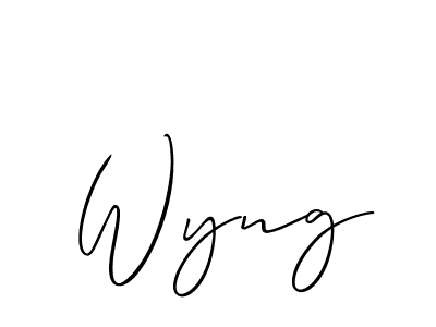 if you are searching for the best signature style for your name Wyng. so please give up your signature search. here we have designed multiple signature styles  using Allison_Script. Wyng signature style 2 images and pictures png
