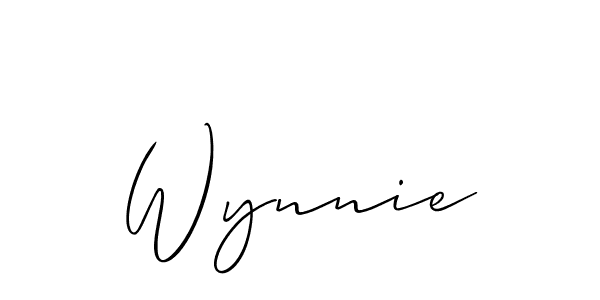 Use a signature maker to create a handwritten signature online. With this signature software, you can design (Allison_Script) your own signature for name Wynnie. Wynnie signature style 2 images and pictures png