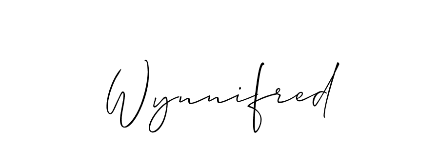 How to make Wynnifred name signature. Use Allison_Script style for creating short signs online. This is the latest handwritten sign. Wynnifred signature style 2 images and pictures png