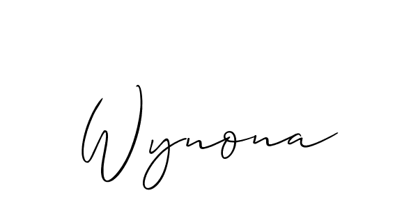 You should practise on your own different ways (Allison_Script) to write your name (Wynona) in signature. don't let someone else do it for you. Wynona signature style 2 images and pictures png