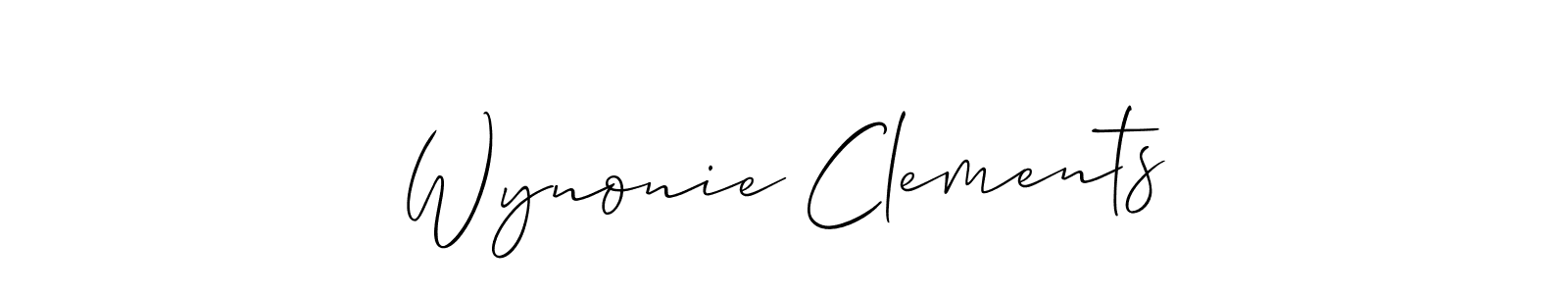 It looks lik you need a new signature style for name Wynonie Clements. Design unique handwritten (Allison_Script) signature with our free signature maker in just a few clicks. Wynonie Clements signature style 2 images and pictures png