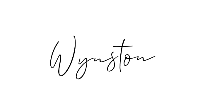 Wynston stylish signature style. Best Handwritten Sign (Allison_Script) for my name. Handwritten Signature Collection Ideas for my name Wynston. Wynston signature style 2 images and pictures png