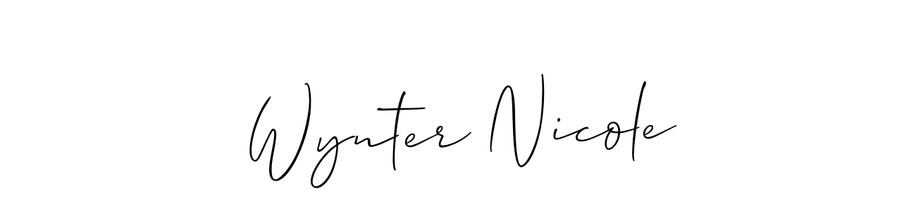Design your own signature with our free online signature maker. With this signature software, you can create a handwritten (Allison_Script) signature for name Wynter Nicole. Wynter Nicole signature style 2 images and pictures png